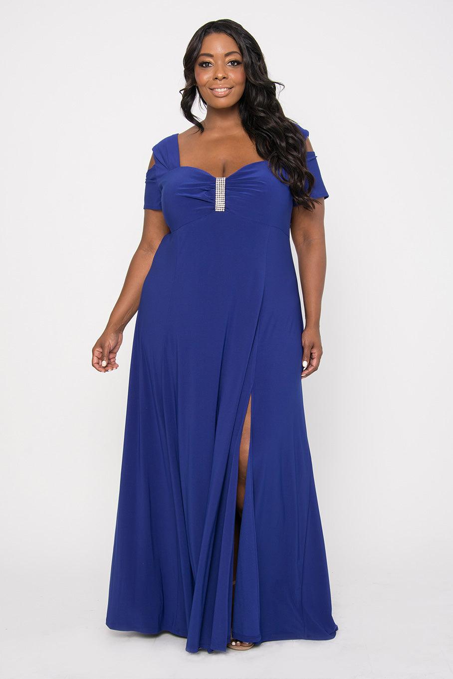 R&M Richards 1367W Long Plus Size Formal Evening Dress
