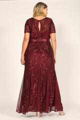 R&M Richards 1875W Long Plus Size Evening Dress