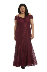R&M Richards 2047W Plus Size Long Formal Lace Gown