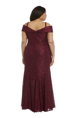 R&M Richards 2047W Plus Size Long Formal Lace Gown