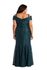 R&M Richards 2047W Plus Size Long Formal Lace Gown