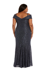 R&M Richards 2047W Plus Size Long Formal Lace Gown