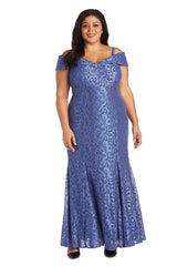 R&M Richards 2047W Plus Size Long Formal Lace Gown
