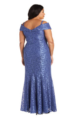 R&M Richards 2047W Plus Size Long Formal Lace Gown