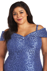 R&M Richards 2047W Plus Size Long Formal Lace Gown