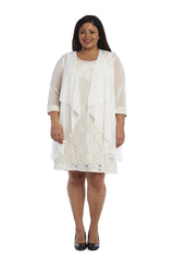 R&M Richards 2208W Short Lace Mother Of The Bride Dress