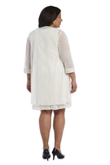 R&M Richards 2208W Short Lace Mother Of The Bride Dress