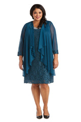 R&M Richards 2208W Short Lace Mother Of The Bride Dress