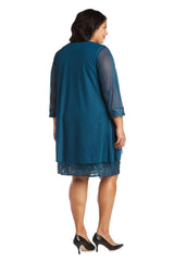 R&M Richards 2208W Short Lace Mother Of The Bride Dress