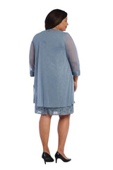 R&M Richards 2208W Short Lace Mother Of The Bride Dress