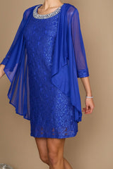 R&M Richards 2208W Short Lace Mother Of The Bride Dress