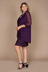 R&M Richards 2208W Short Lace Mother Of The Bride Dress