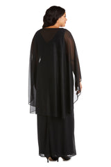 R&M Richards 2384W Long Plus Size Formal Cape Gown