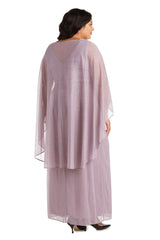 R&M Richards 2384W Long Plus Size Formal Cape Gown