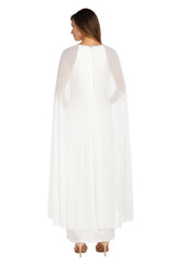 R&M Richards 2487W Plus Size Maternity Long Formal Cape Gown