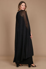R&M Richards 2487W Plus Size Maternity Long Formal Cape Gown