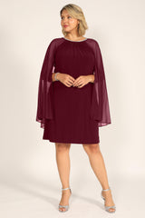 R&M Richards 2496W Short Plus Size Cape Dress