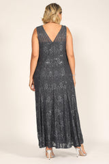 R&M Richards 3198W Long Formal Plus Size Lace Gown
