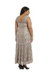 R&M Richards 3198W Long Formal Plus Size Lace Gown