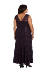 R&M Richards 3198W Long Formal Plus Size Lace Gown