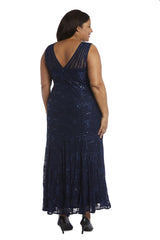 R&M Richards 3198W Long Formal Plus Size Lace Gown