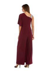 R&M Richards 3420 Asymmetric Jumpsuit With Overlay