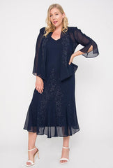 R&M Richards 358260 Plus Size Long Mother Of The Bride Dress