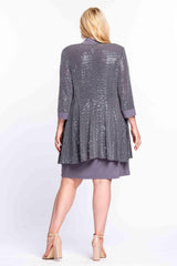 R&M Richards 3607W Short Plus Size Formal Mother Of The Bride Dress