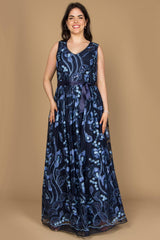 R&M Richards 3724W Long Plus Size Sleeveless Gown