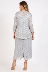 R&M Richards 5335W Long Plus Size Mother Of The Bride Dress