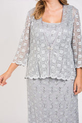R&M Richards 5335W Long Plus Size Mother Of The Bride Dress