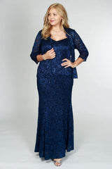 R&M Richards 5385W Long Plus Size Formal Dress