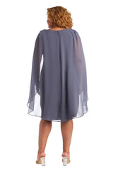 R&M Richards 5806W Short Plus Size Cape Dress