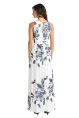 R&M Richards 7045 Long Formal Chiffon Print Dress
