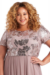 R&M Richards 7058W Long Plus Size Formal Dress