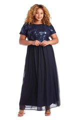 R&M Richards 7058W Long Plus Size Formal Dress