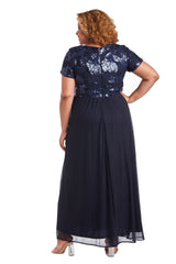R&M Richards 7058W Long Plus Size Formal Dress
