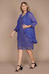 R&M Richards 7078W Mother Of The Bride Plus Size Short Dress