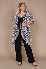 R&M Richards 7248W Plus Size Duster Jacket Pant Suit