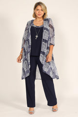 R&M Richards 7258W Plus Size Duster Pant Set