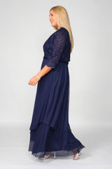 R&M Richards 7300 Long Mother Of Bride Formal Jacket Dress