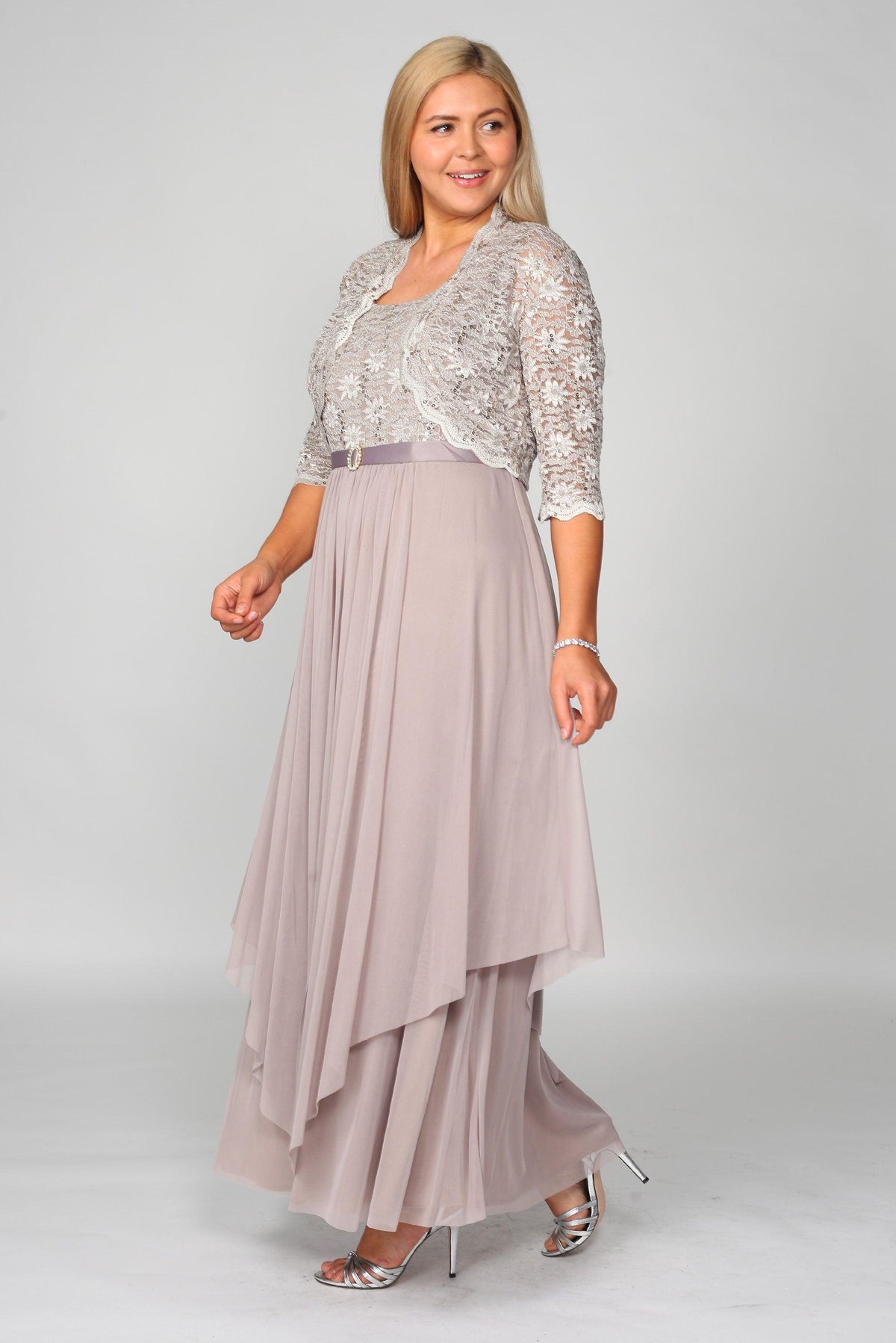 R&M Richards 7300 Long Mother Of Bride Formal Jacket Dress