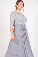 R&M Richards 7300W Long Mother Of Bride Plus Size Jacket Dress