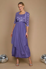 R&M Richards 7300W Long Mother Of Bride Plus Size Jacket Dress