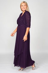 R&M Richards 7300W Long Mother Of Bride Plus Size Jacket Dress