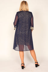 R&M Richards 7312W Short Mother Of The Bride Plus Size Dress