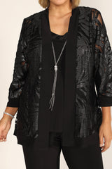 R&M Richards 7547 Three-Piece Mesh Pant Suit