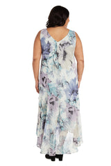 R&M Richards 7763W Plus Size High Low Jacket Dress
