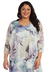 R&M Richards 7763W Plus Size High Low Jacket Dress