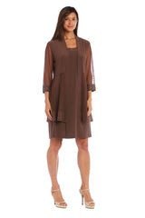 R&M Richards 8271W Short Mother Of Bride Plus Size Dress